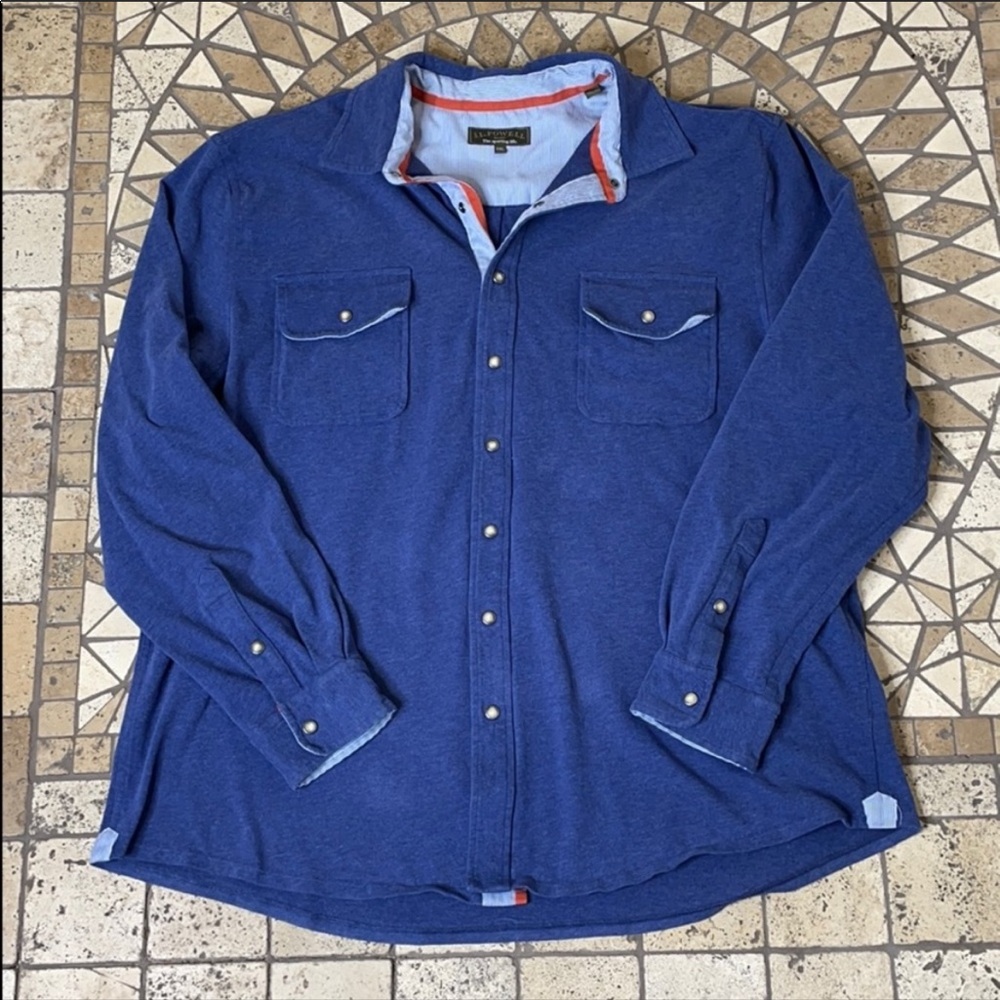 J.L Powell Mens Snap Button Long Sleeve Casual Shirt Size XXL
